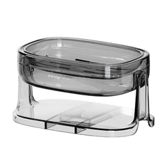 Savoniera cu Suport 2 in 1, Kadeny, Pentru Perete sau Blat, PET, Scurgere Optima, GriTransparent