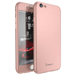 Husa Apple iPhone 7 IPAKY Full Cover 360 Roz Auriu + Folie Cadou