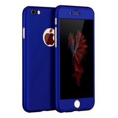 Husa Apple iPhone 8 Full Cover 360 Albastru + Folie de protectie