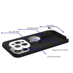 Husa Armor Design cu Stand pentru iPhone 11 Pro Max, Negru/Alb, Suport Auto Magnetic, Wireless Charge, Protectie Antisoc, Kaveny