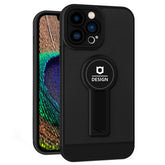 Husa Armor Design cu Stand pentru iPhone 12, Negru, Suport Auto Magnetic, Wireless Charge, Protectie Antisoc, Kaveny