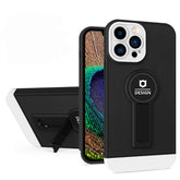 Husa Armor Design cu Stand pentru Apple iPhone 14 Plus (6.7) Negru/Alb, Suport Auto Magnetic, Protectie Antisoc, Kaveny