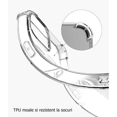Husa de protectie Kaveny, TPU, pentru Apple iPhone 15 Plus , Antisoc, Protectie colturi, Rezistenta la impact, Transparenta