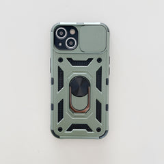 Husa de protectie Kaveny compatibila cu Apple iPhone 13 Defender Model 4 cu suport,Verde