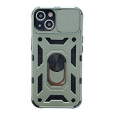 Husa de protectie Kaveny compatibila cu Apple iPhone 13 Defender Model 4 cu suport,Verde
