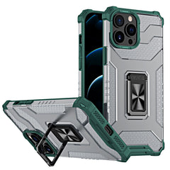 Husa de protectie Kaveny compatibila cu Apple iPhone 13 Pro Acrylic Armor cu suport Verde Inchis