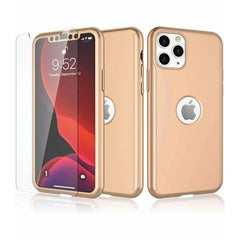 Husa de protectie Kaveny compatibila cu Samsung S21 Ultra Full Cover 360 Auriu + Folie de protectie