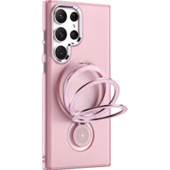 Husa de protectie Kaveny, cu incarcare Wireless, Tehnologie Magsafe, TPU, Inel magnetic rotativ cu functie de suport, pentru Samsung Galaxy S23 , Rose Gold