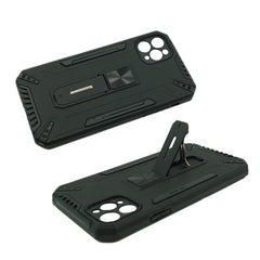 Husa de protectie Kaveny pentru Apple iPhone 12 Defender Sergeant Brave cu suport, Negru