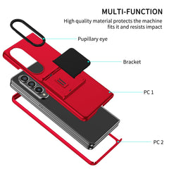 Husa de protectie Kaveny, Pliere Tridimensionala, Multifunctionala, PC, pentru Samsung Galaxy Z Fold 4 5G, Rosu