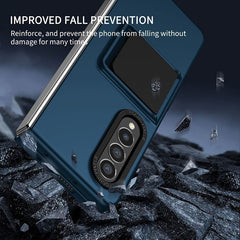 Husa de protectie Kaveny, Pliere Tridimensionala, Multifunctionala, PC, pentru Samsung Galaxy Z Fold 4 5G, Albastru