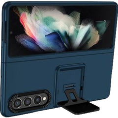 Husa de protectie Kaveny, Pliere Tridimensionala, Multifunctionala, PC, pentru Samsung Galaxy Z Fold 4 5G, Albastru