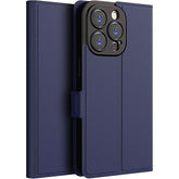 Husa de Protectie Tip Carte, Kaveny, pentru Apple iPhone 11 Pro Max, Flip Cover Oglinda, din Piele Ecologica si PC, Albastru