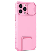 Husa Defender cu Stand pentru iPhone 11 Pro Max, Roz, Suport reglabil, Antisoc, Protectie glisanta pentru camera, Kaveny