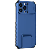 Husa Defender cu Stand pentru iPhone 12 Pro, Albastru, Suport reglabil, Antisoc, Protectie glisanta pentru camera, Kaveny