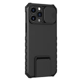 Husa Defender cu Stand pentru Samsung Galaxy A02s/ A03s, Negru, Suport reglabil, Antisoc, Protectie glisanta pentru camera, Kaveny