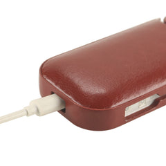 Husa Kaveny pentru IQOS 2.4 Plus, Capac de Protectie, Anti Soc si Zgarieturi, din Piele Ecologica, 43 g, 12 x 6 x 2.5 cm, Maro