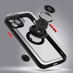 Husa Anti Fall Metal Bracket pentru Apple iPhone 14 Pro Max, Rezistenta la socuri, Margini colorate, Cu inel de prindere magnetic, Kaveny, Negru
