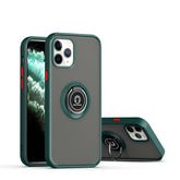 Husa Anti Fall Metal Bracket pentru Apple iPhone 13 Pro, Rezistenta la socuri, Margini colorate, Cu inel de prindere magnetic, Kaveny, Verde