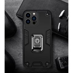 Husa Iron Warriors pentru iPhone 11, Kaveny, Hybrid Ring Holder Kickstand, Negru