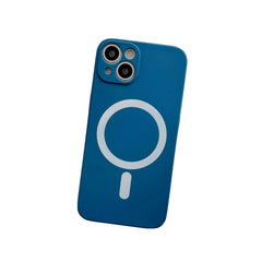 Husa MagSafe pentru Apple iPhone 12, Silicon, Protectie pentru camera, Magnetica, Incarcare Wireless, Kaveny, Albastru