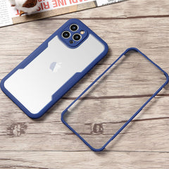 Husa Max Defence pentru Samsung Galaxy A13 4G, Bumper Albastru, Fata Dubla Transparenta, Protectie Antisoc Full 360 ( fata, spate, margini ), Kaveny
