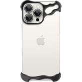 Husa Metalica Compatibila cu iPhone 16 Pro Max, Kaveny, Protectie pentru Colturile Telefonului si Camera, Aliaj, Antisoc, Antizgariere, Negru
