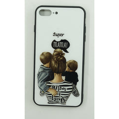 Husa protectie,Kaveny, compatibila cu Apple iPhone 12 Pro Glass print Super Mom Multicolor