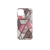 Husa protectie Kaveny compatibila cu Apple iPhone 12 Pro Soft IMD TPU Marble Geometric Alb