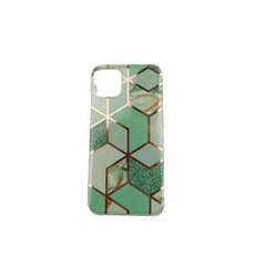 Husa protectie Kaveny compatibila cu Apple iPhone 12 Pro Soft IMD TPU Marble Geometric Verde