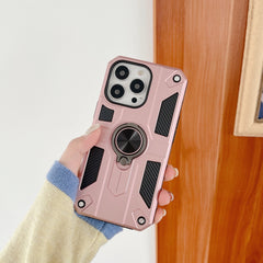 Husa protectie Kaveny compatibila cu Apple iPhone 13 Pro Defender Model 5 cu suport prindere inel,Roz Auriu