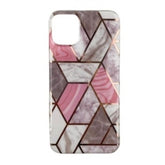 Husa protectie Kaveny compatibila cu Samsung Galaxy A32 5G Soft IMD TPU Marble Geometric Alb
