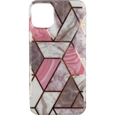 Husa protectie Kaveny compatibila cu Samsung Galaxy A52 Soft IMD TPU Marble Geometric Alb