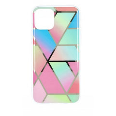 Husa protectie Kaveny compatibila cu Samsung Galaxy A52 Soft IMD TPU Marble Geometric Roz