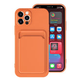 Husa protectie Kaveny cu suport card compatibila cu Apple iPhone 12 Mini Portocaliu
