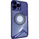 Husa protectie MagSafe TPU, Kaveny, pentru iPhone 14 Pro Max, cu decupaj logo, cu Folie Sticla Camera, Mov