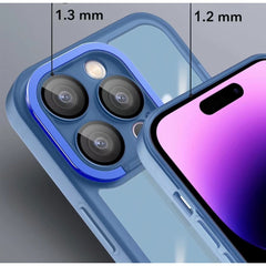 Husa protectie Kaveny pentru Samsung A03S (164) Electroplated cu suport pentru camera, 1.5 mm grosime, protectie camera, Albastru