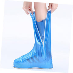 Protectie Incaltaminte pentru Ploaie si Noroi, Kaveny, Impermeabila, Talpa Antiderapanta, cu Fermoar si Capsa, Inaltime 40 cm, Marime XXL 42-43, Albastru