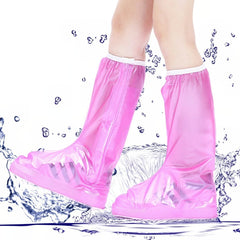 Protectie Incaltaminte pentru Ploaie si Noroi, Kaveny, Impermeabila, Talpa Antiderapanta, cu Fermoar si Capsa, Inaltime 40 cm, Marime L 38-39, Roz