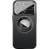 Husa protectie MagSafe Kathy Tech, Kaveny, pentru Apple iPhone 13 Pro, Dublu Cerc, Negru