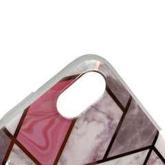 Husa protectie pentru Apple iPhone X/XS Soft IMD TPU Marble Geometric Alb