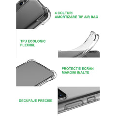 Husa protectie pentru OnePlus 10 Pro, Kaveny, TPU, Antisoc, Protectie colturi, Rezistenta la impact, 1.5 mm, Transparenta