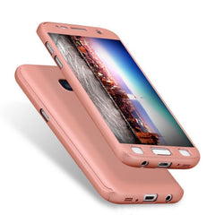 Husa Samsung Galaxy J5 2016 Full Cover 360 Roz Auriu + Folie de protectie