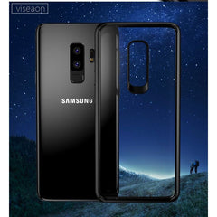 Husa Samsung Galaxy S9 Tpu Transparent cu margini colorate negru