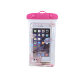 Husa subacvatica Glitter Kids Waterproof Kaveny, Snowproof, Universala, cu Snur, pentru telefon sau documente, Cute Bear, Roz