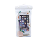 Husa subacvatica Glitter Kids Waterproof Kaveny, Snowproof, Universala, cu Snur, pentru telefon sau documente, Peach, Alb