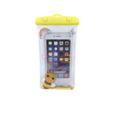 Husa subacvatica Glitter Kids Waterproof Kaveny, Snowproof, Universala, cu Snur, pentru telefon sau documente, Bee, Galben