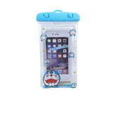 Husa subacvatica Glitter Kids Waterproof Kaveny, Snowproof, Universala, cu Snur, pentru telefon sau documente, Cat, Bleu