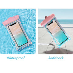 Husa subacvatica Holografica Waterproof Kaveny, Snowproof, Universala, Impermeabila, cu Snur, pentru telefon sau documente, Roz