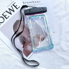 Husa subacvatica Holografica Waterproof Kaveny, Snowproof, Universala, Impermeabila, cu Snur, pentru telefon sau documente, Negru